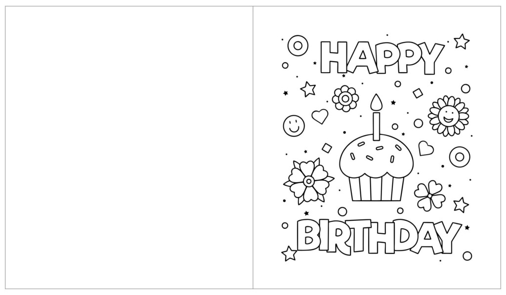 10 Best Printable Birthday Cards To Color Images And Photos Finder