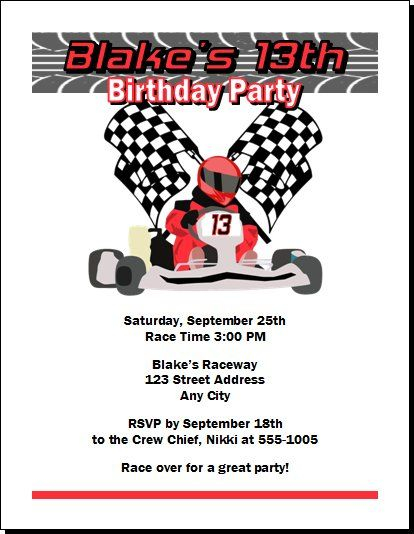 11 Best Bachelor Images On Pinterest Birthday Invitations Race Car