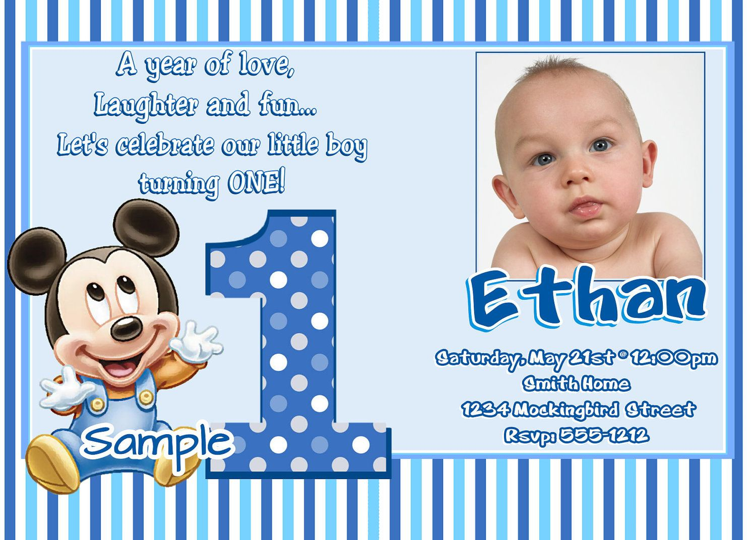 13 Magnificent 1st Birthday Invitation Template High Resolutions 