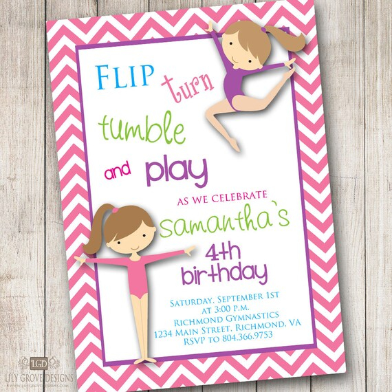 19 Gymnastics Party Invitations Free Printable Pictures US 