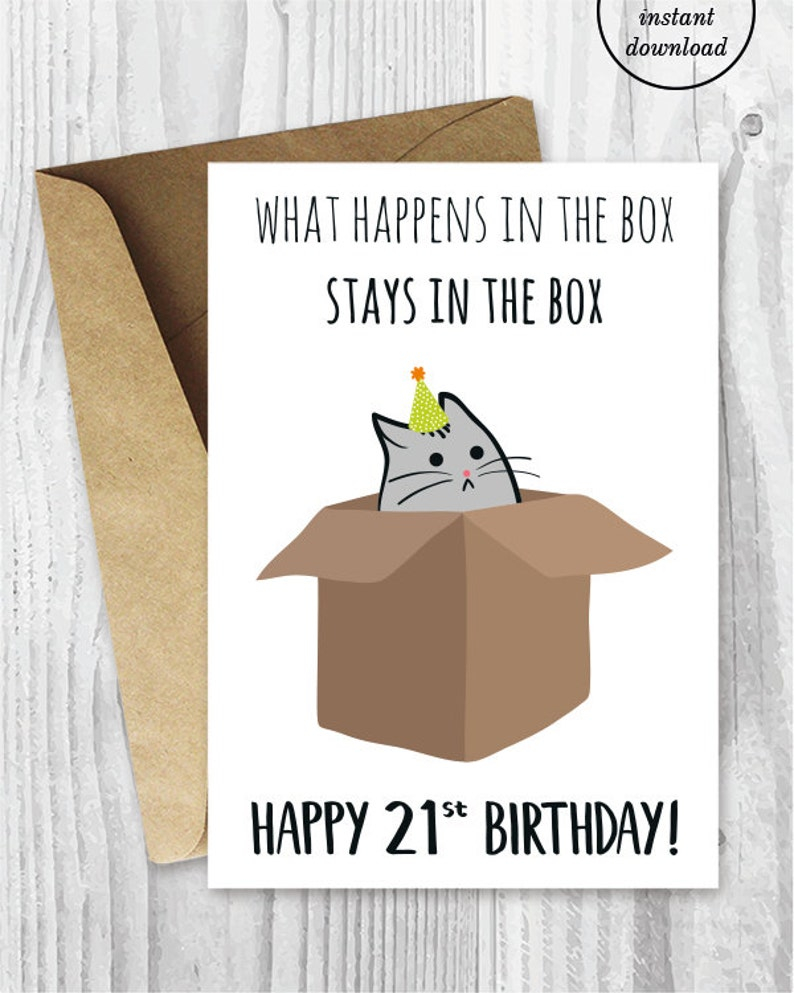 21st Birthday Printable Cards Funny 21st Birthday Cards Etsy