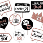 21st Birthday Printable Photo Booth Props Rose Gold Black Etsy Canada