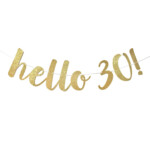 30th Birthday Decorations Hello 30 Birthday Banner 30th Etsy 30