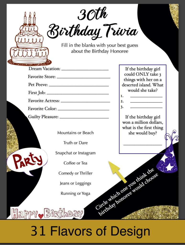 30th Birthday Games Printable Free Printable Word Searches