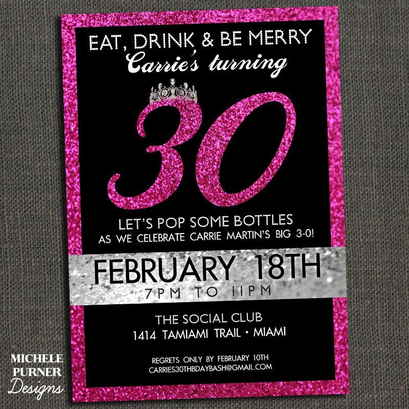 30th Birthday Invitations Birthday Party Invitation Wording Birthday 