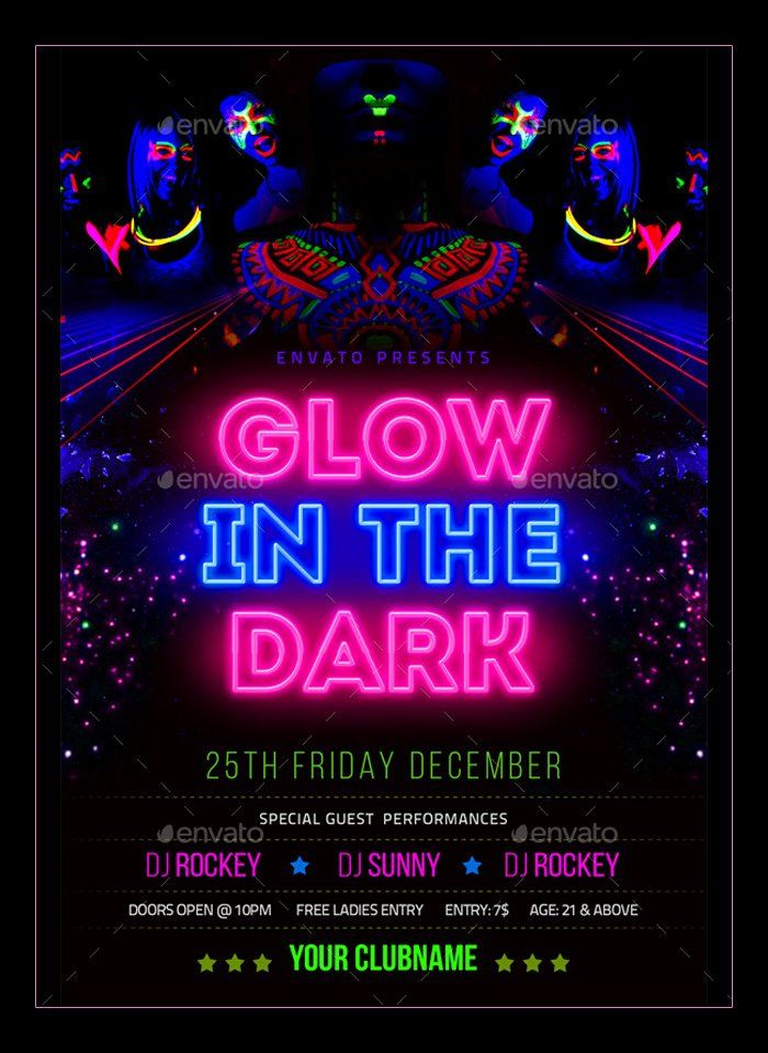 35 Glow Party Invitation Template Free In 2020 Neon Party Invitations 