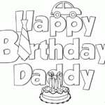 50 Happy Birthday Daddy Printable Coloring Card