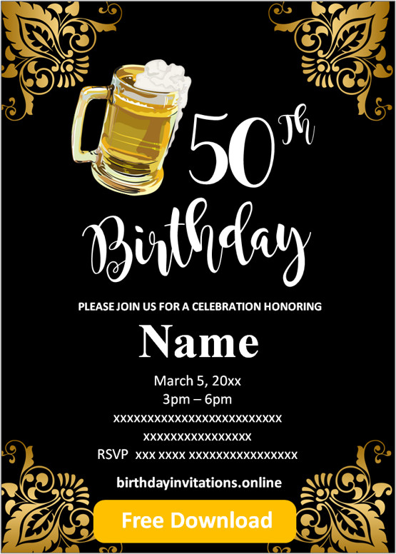 50th Birthday Invitation Templates Free FREE PRINTABLE TEMPLATES