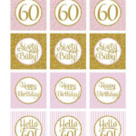 60th Birthday Cupcake Toppers Sixtieth Birthday Pink Gold Etsy