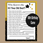 60th Birthday Game 60th Birthday Party 1961 Party Game 60th Etsy