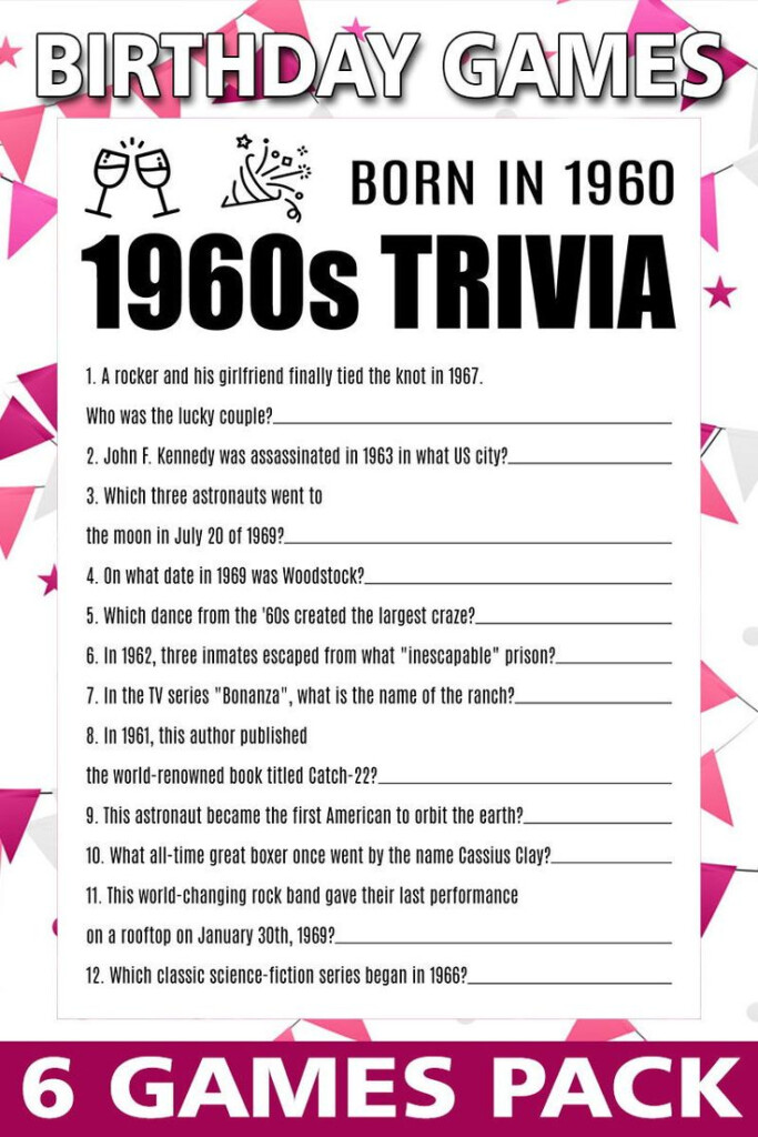 60Th Birthday Games Free Printable