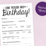 60th Birthday Party Game Card Funny Milestone Printable PDF Etsy