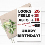 65th Birthday Card Printable Instant Download For Sixty Etsy In 2020