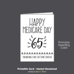 65th Birthday Printable Card Birthday Printable Medicare Etsy