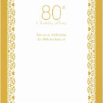 80th Birthday Invitation Templates Unique Free Printable 80th Birt