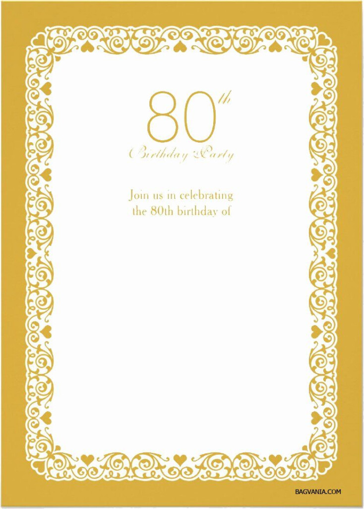 80th Birthday Invitation Templates Unique Free Printable 80th Birt 