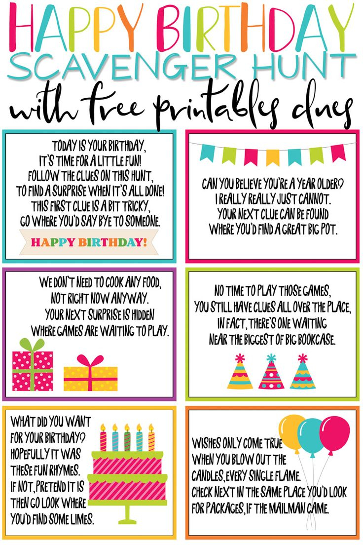 A Super Fun Birthday Scavenger Hunt Free Printable Play Party Plan