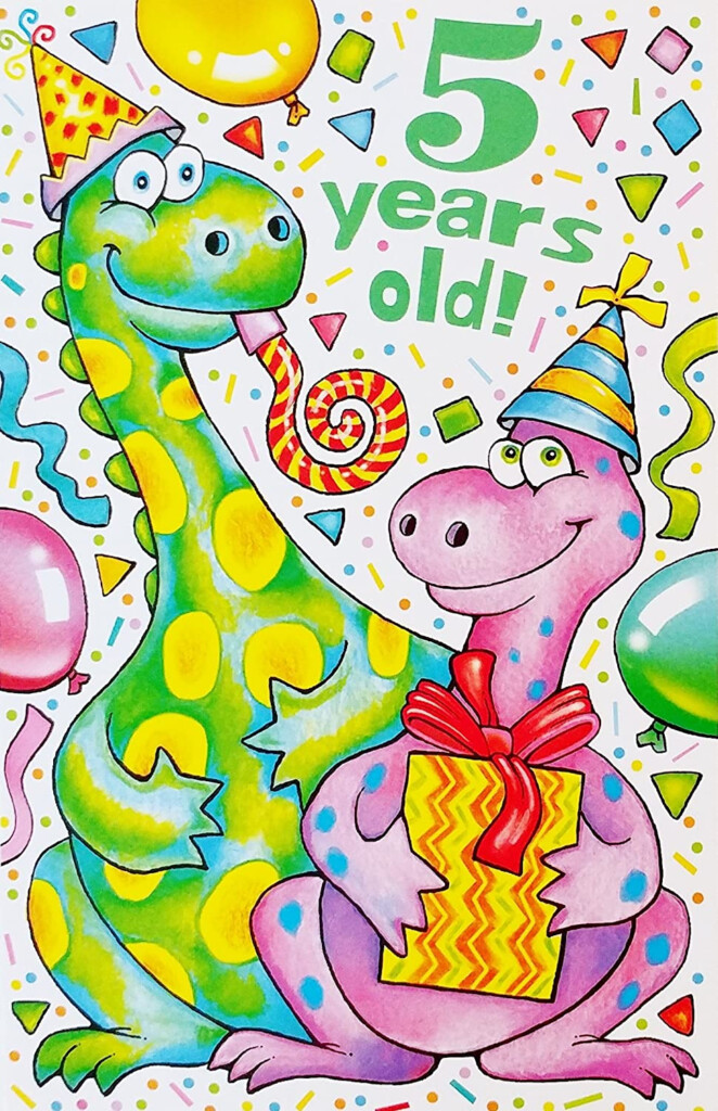 Amazon 5 Years Old Happy 5th Birthday Greeting Card W 