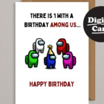 Among Us Birthday Card Printable Digital Birthday Cards Birthday