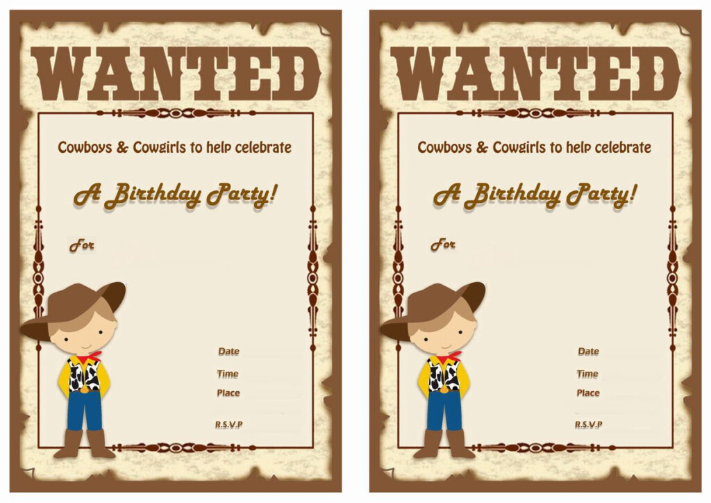 Around The World Cowboy Invitations Birthday Cowboy Invitations 