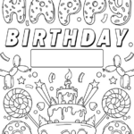 Awasome Happy Birthday Colouring Pictures To Print References