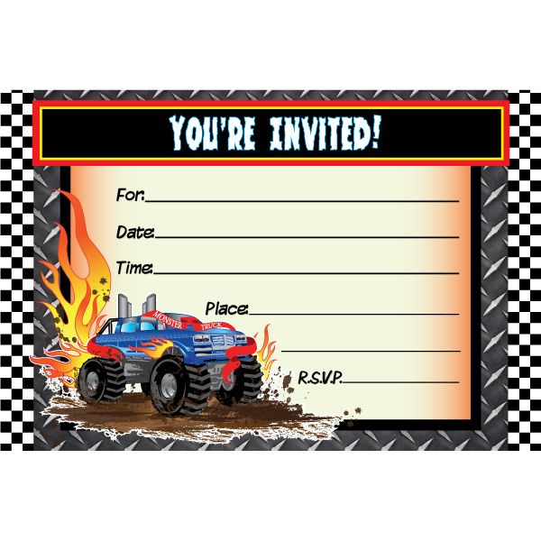 Awesome Monster Truck Birthday Invitations Ideas Monster Trucks 