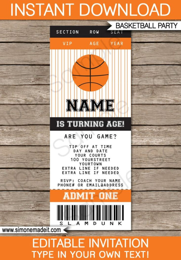 Basketball Party Decorations Invitations Full Printable Package 