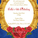 Beauty And The Beast Inspired Birthday Party Printable Invitation