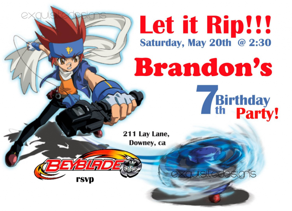 Beyblade Birthday Card Printable Printable Card Free