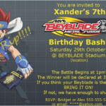 Beyblade Birthday Invitation Template Beyblade Birthday Card Printable