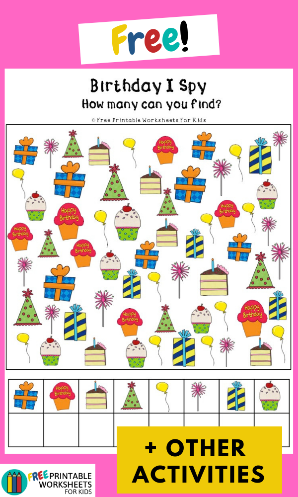 Birthday Activities Pack Visual Perception Activities Birthday 