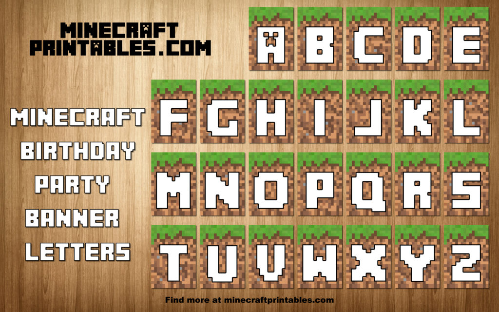 Birthday Banner Printable Minecraft Happy Birthday Banner