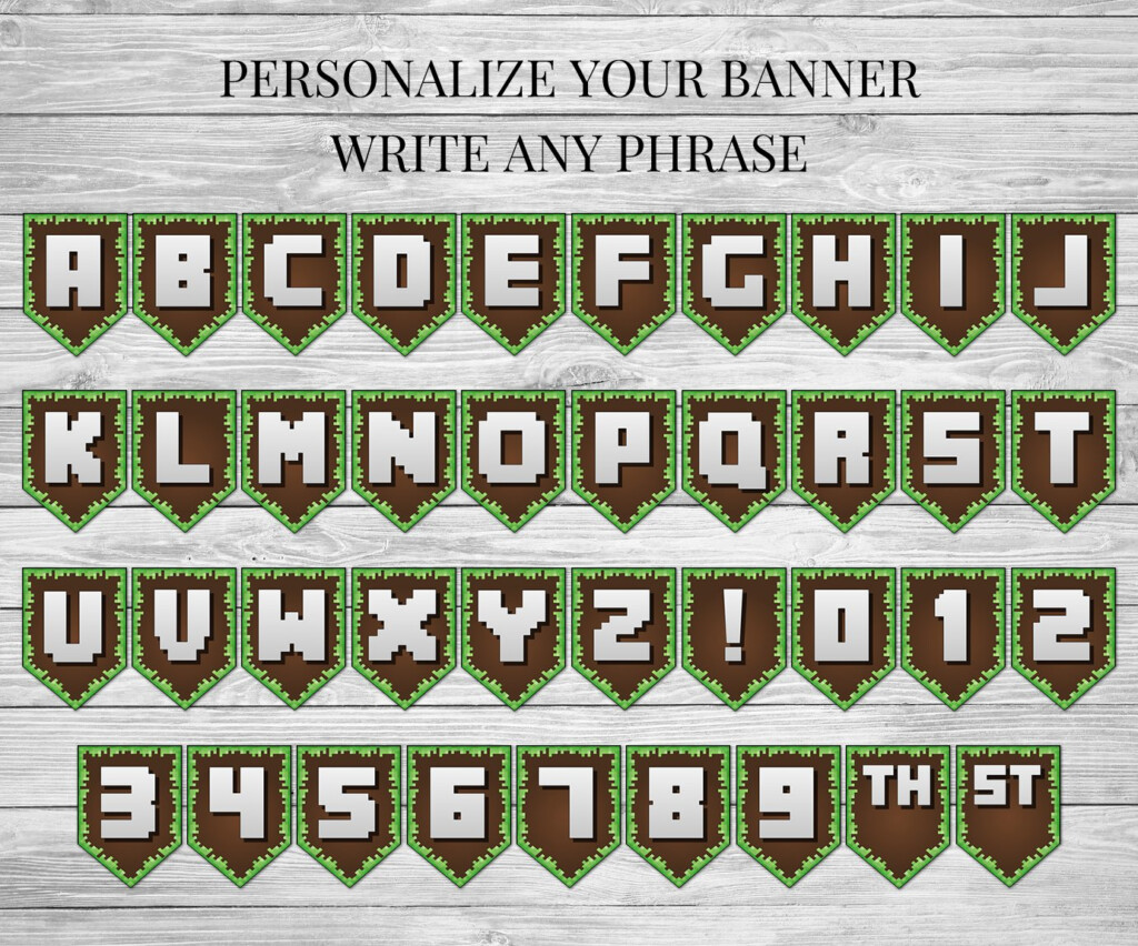 Birthday Banner Printable Minecraft Happy Birthday Banner Template 