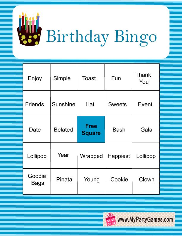 Birthday Bingo Printable Printable Word Searches