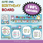 Birthday Board Classroom Decoration Cute Owl Theme Classroom