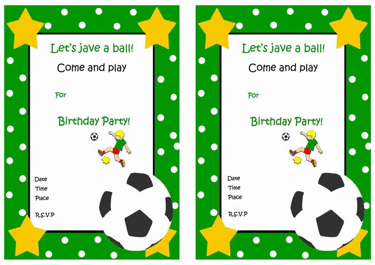 Birthday By Theme Football Birthday Party Invitations Soccer 