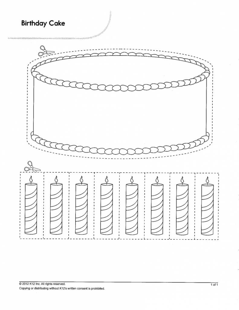 Birthday Cake Worksheets Preschool Birthday Preschool Worksheets 