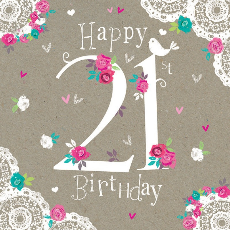 Birthday Card Happy 21st Birthday Greetings Cards Great Gift