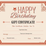 Birthday Gift Certificate For MS Word DOWNLOAD At Http