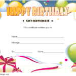 Birthday Gift Certificate Template Free 2022 Printable