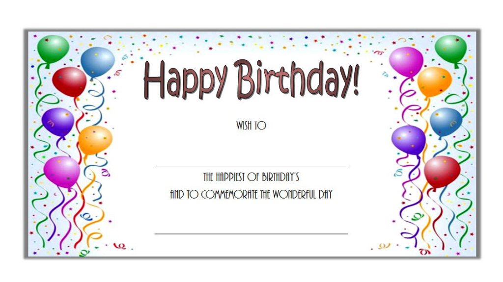 Birthday Gift Certificate Template Free Printable 2 Templates 