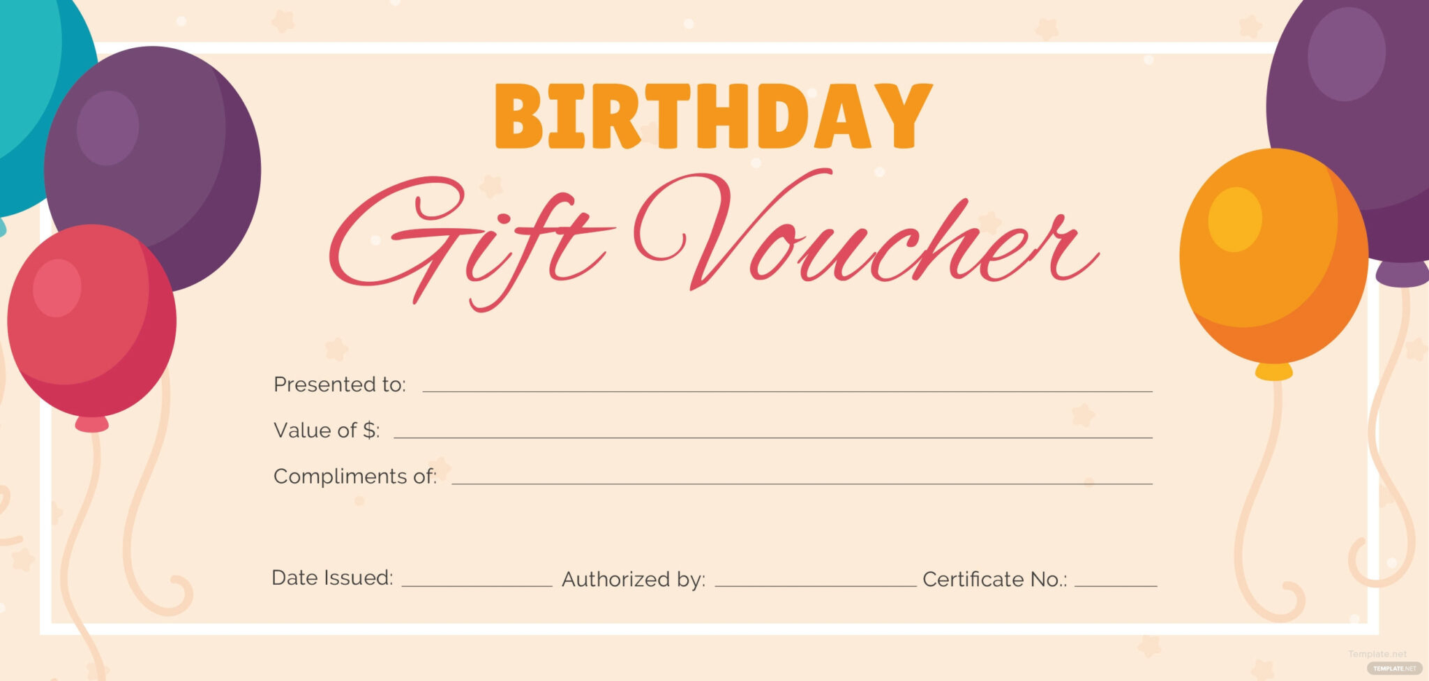 Birthday Gift Voucher Template Dalep midnightpig co Pertaining To