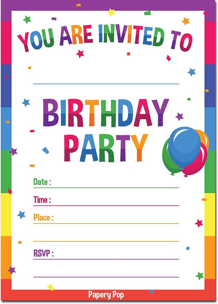 Birthday Invitations With Envelopes 15 Pack Kids Birthday Boy 