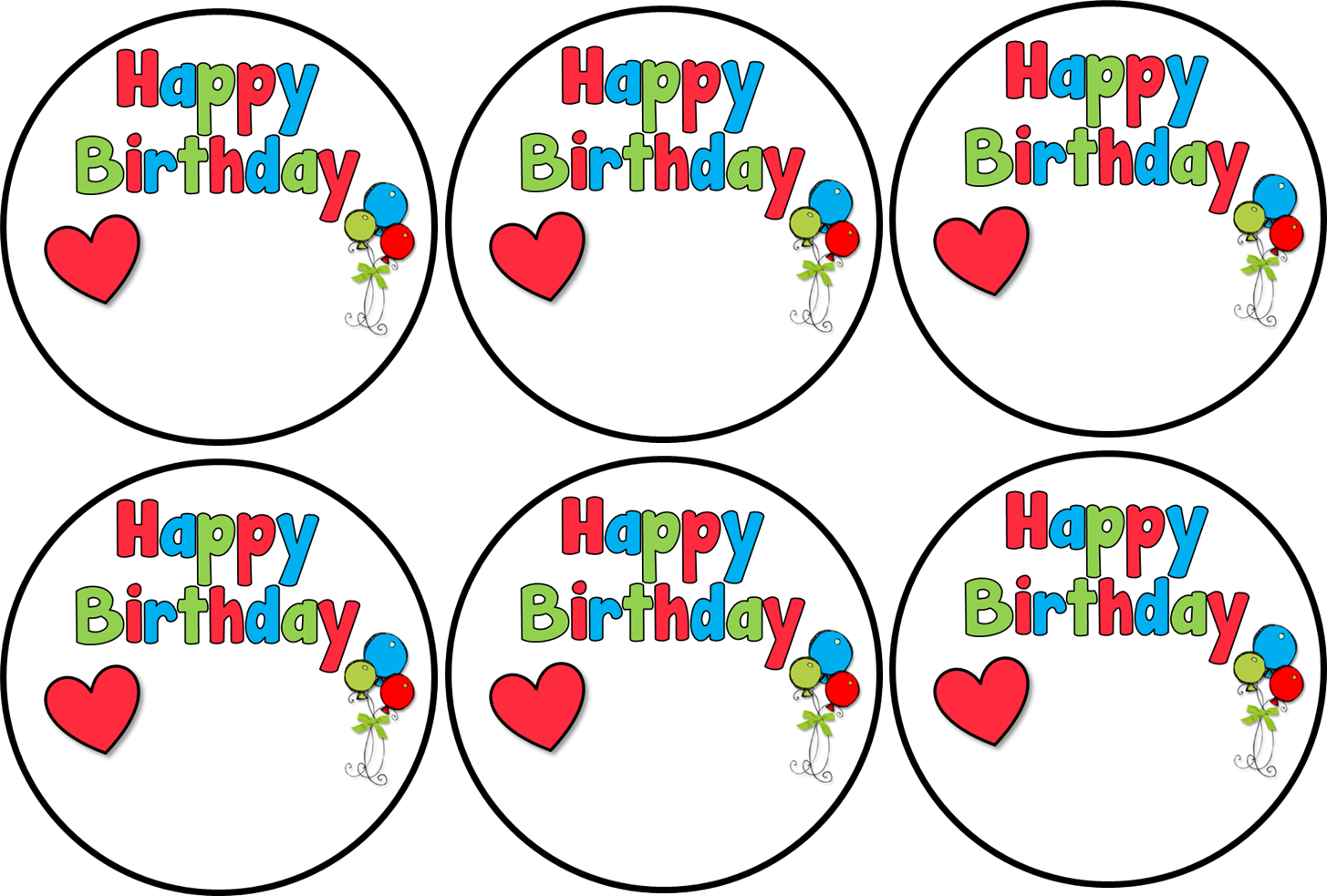 Birthday Labels Template Free