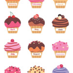 Birthday Month Cupcake Printables Kids Birthday Printables Free