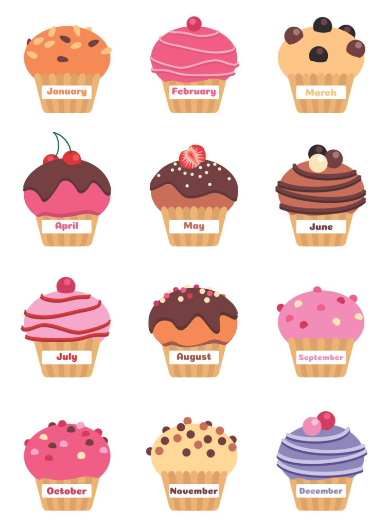 Birthday Month Cupcake Printables Kids Birthday Printables Free 