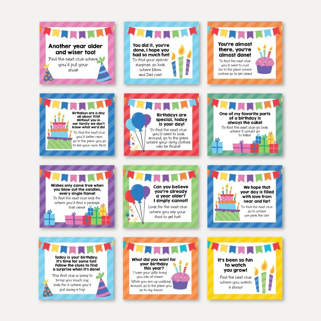 Birthday Scavenger Hunt Printable Kids Ubicaciondepersonas cdmx gob mx