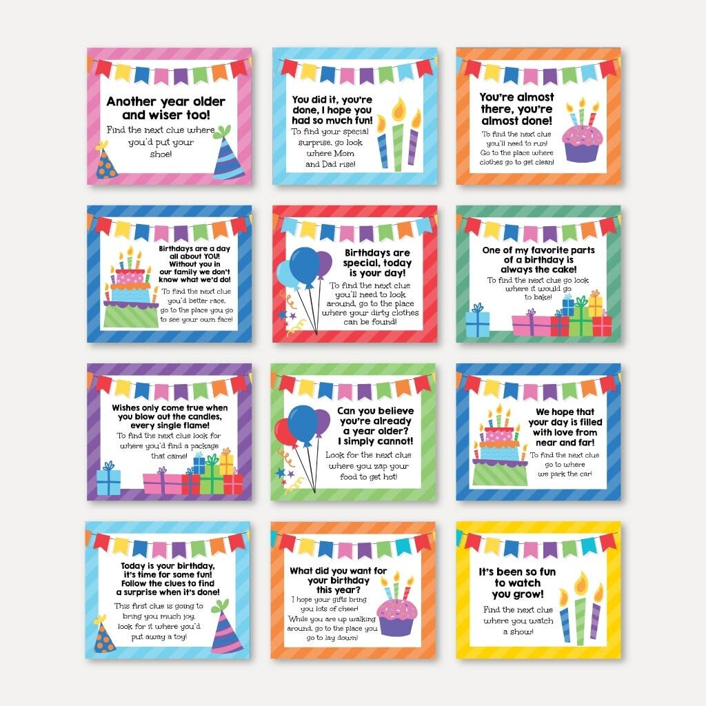 Birthday Scavenger Hunt Printable Kids Ubicaciondepersonas cdmx gob mx