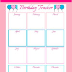 Birthday Tracker Birthday Tracker Free Birthday Stuff Printables