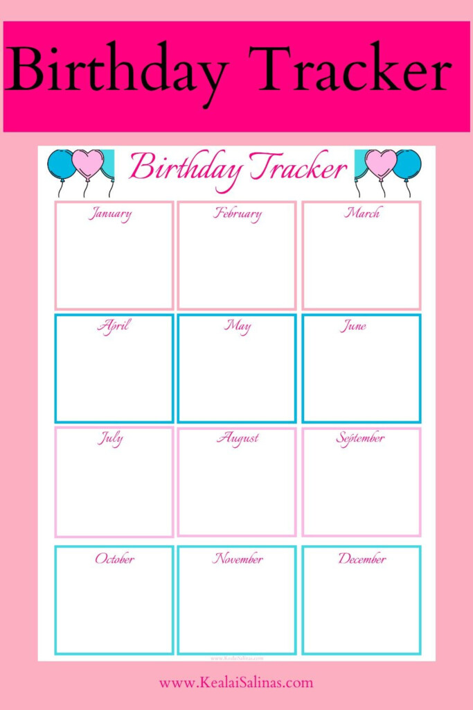 Birthday Tracker Birthday Tracker Free Birthday Stuff Printables